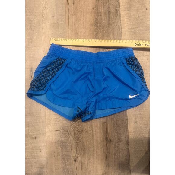 Nike Training Running Shorts Womens Medium Blue Elastic Waist Flannel Lined - Picture 5 of 6